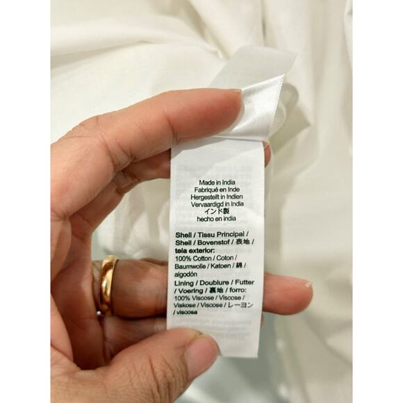 J. Crew Sleeveless High-Neck Cotton Poplin A-Line Midi Dress White Womens Size 4 - Picture 7 of 7